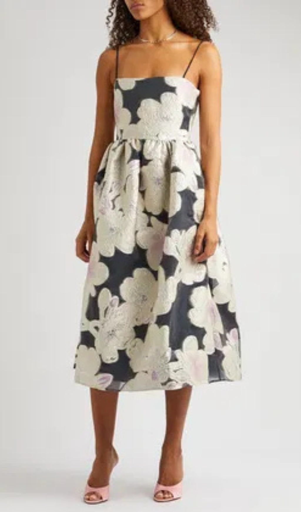 Flowering Girl Women ANNY FLORAL-JACQUARD MIDI DRESS