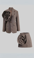 Flowering Girl Women HERRINGBONE TWO PIECE FLOWER SET