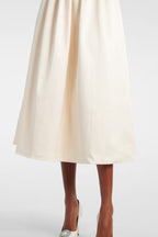 Flowering Girl Women Polly Floral-Appliqué Satin Midi Dress In Ivory