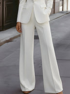 Tailored Pantsuit With Floral Lapel Detail