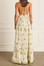 Flowering Girl Women Valencia Jacinta floral print Maxi Dress in yellow