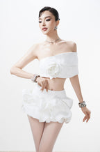 Flowering Girl Women Glam Doll White Rose Set