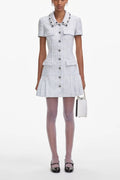 Flowering Girl Women Blue Boucle Mini Dress
