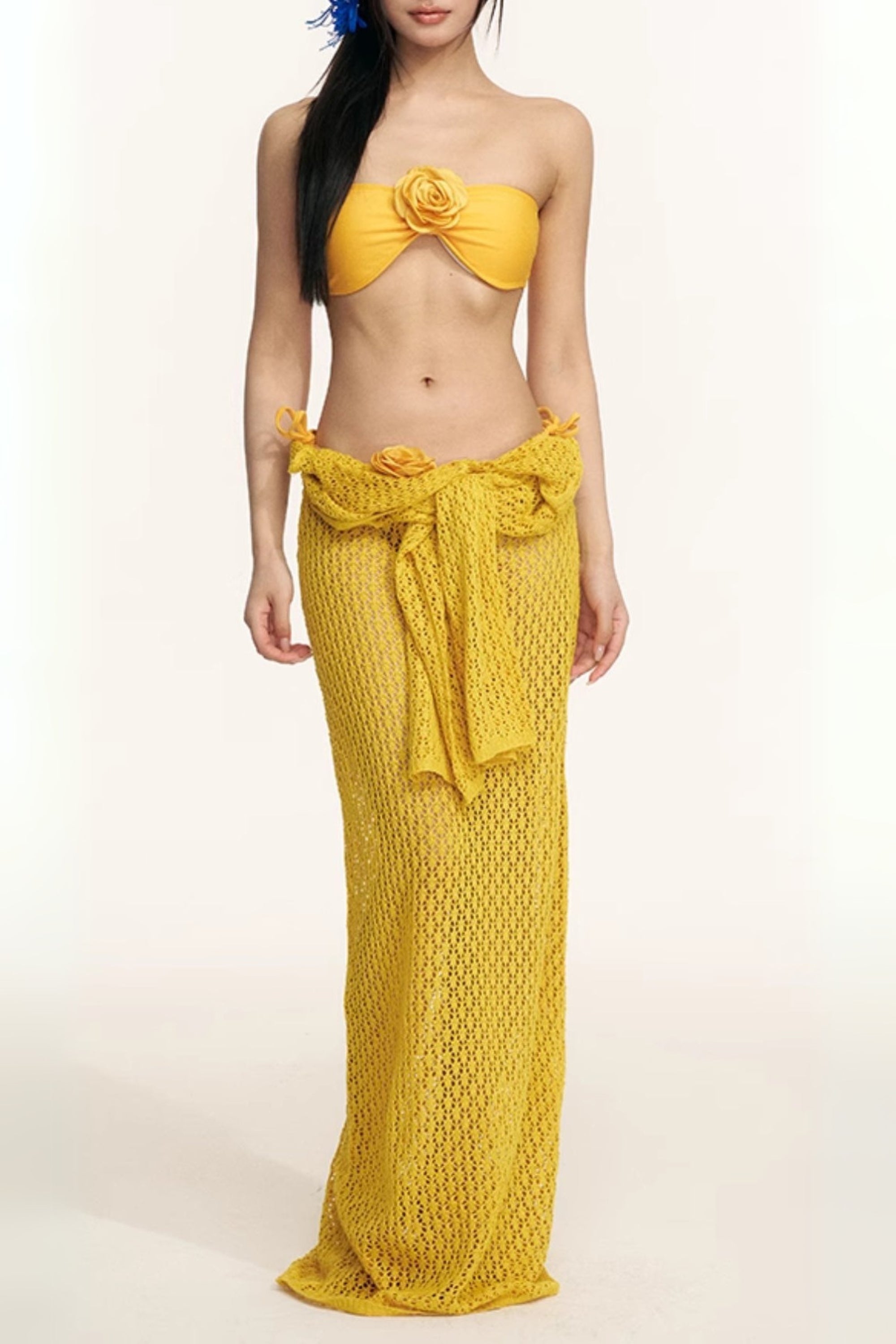 Flowering Girl Women Dillan Yellow Flower Three-Piece Swimsuit