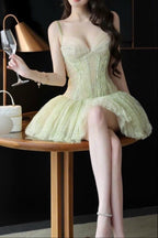 dorothy Lace Crochet mini dress in green
