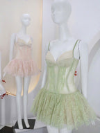 dorothy Lace Crochet mini dress in green