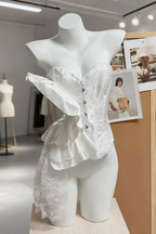 Retro Satin Strapless Corset Top
