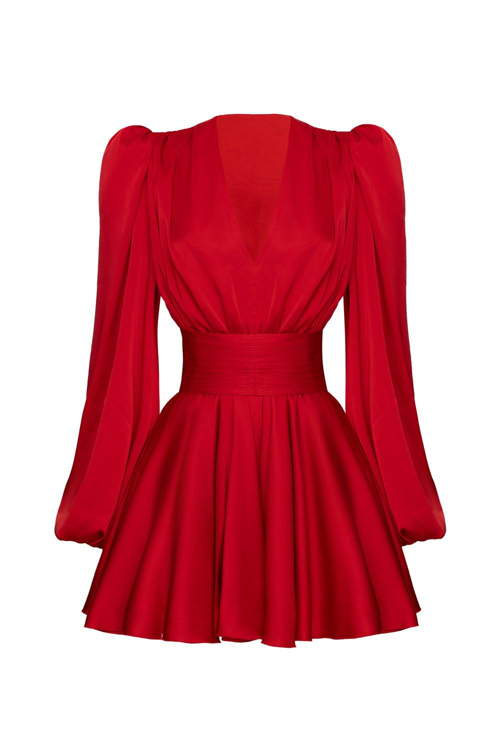 Flowering Girl Women Janice V-Neck Puff Sleeve Mini Dress