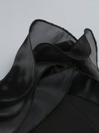 Flowering Girl Women off-shoulder ruffle trim maxi dress in black