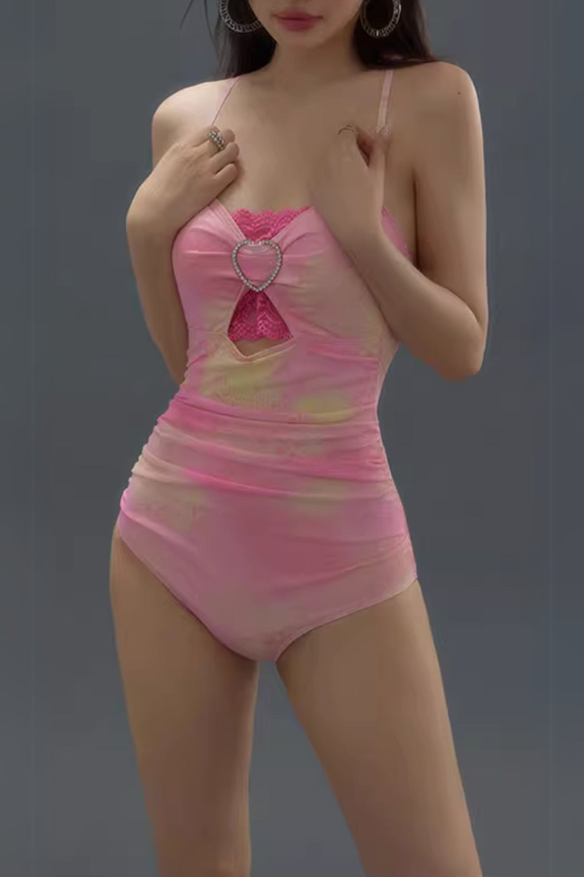Flowering Girl Women Duy Pink One-Piece Swimsuit