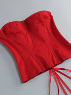Clegg Red Corset Flower Two-Piece Set - Red