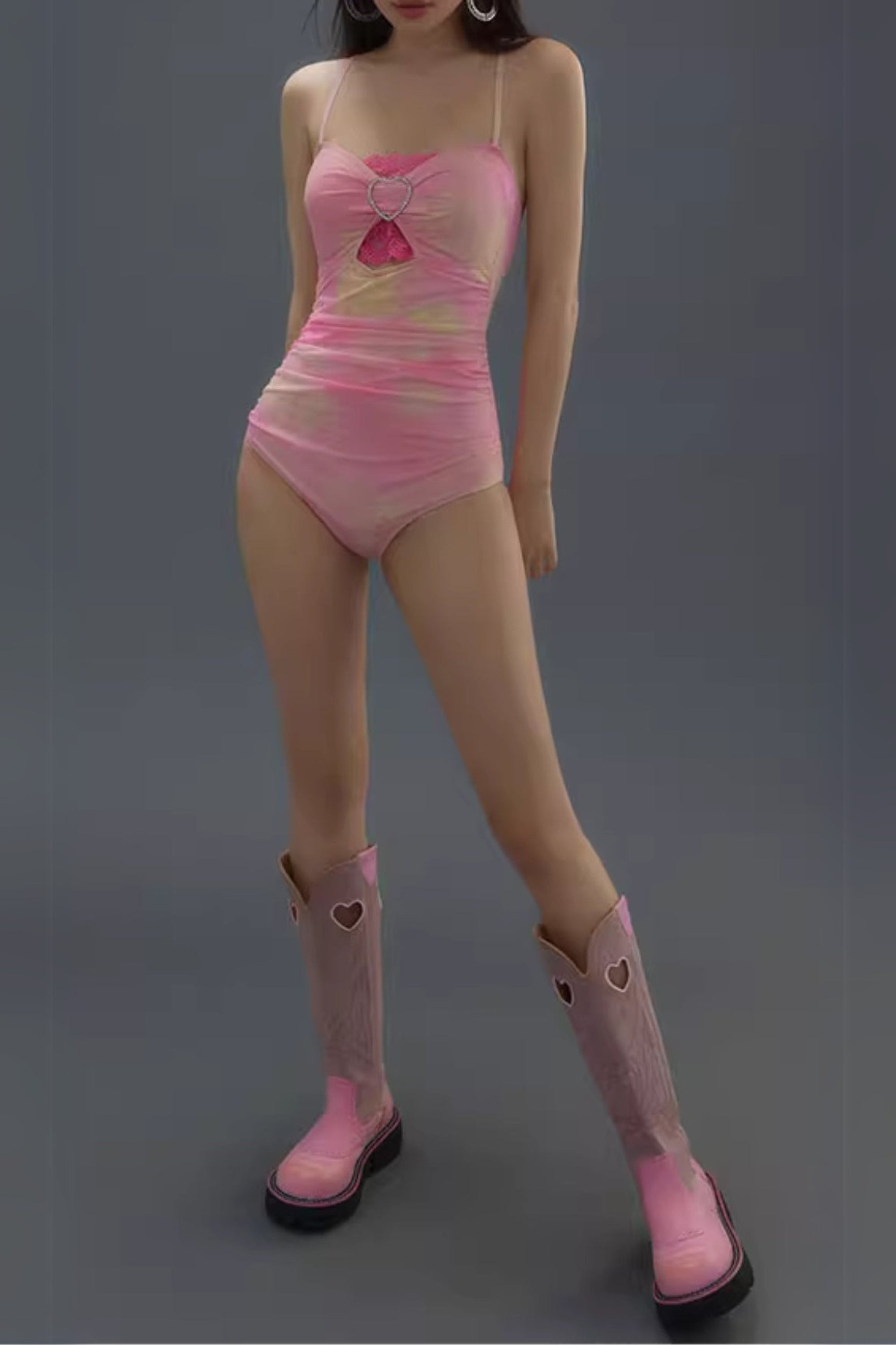 Flowering Girl Women Duy Pink One-Piece Swimsuit