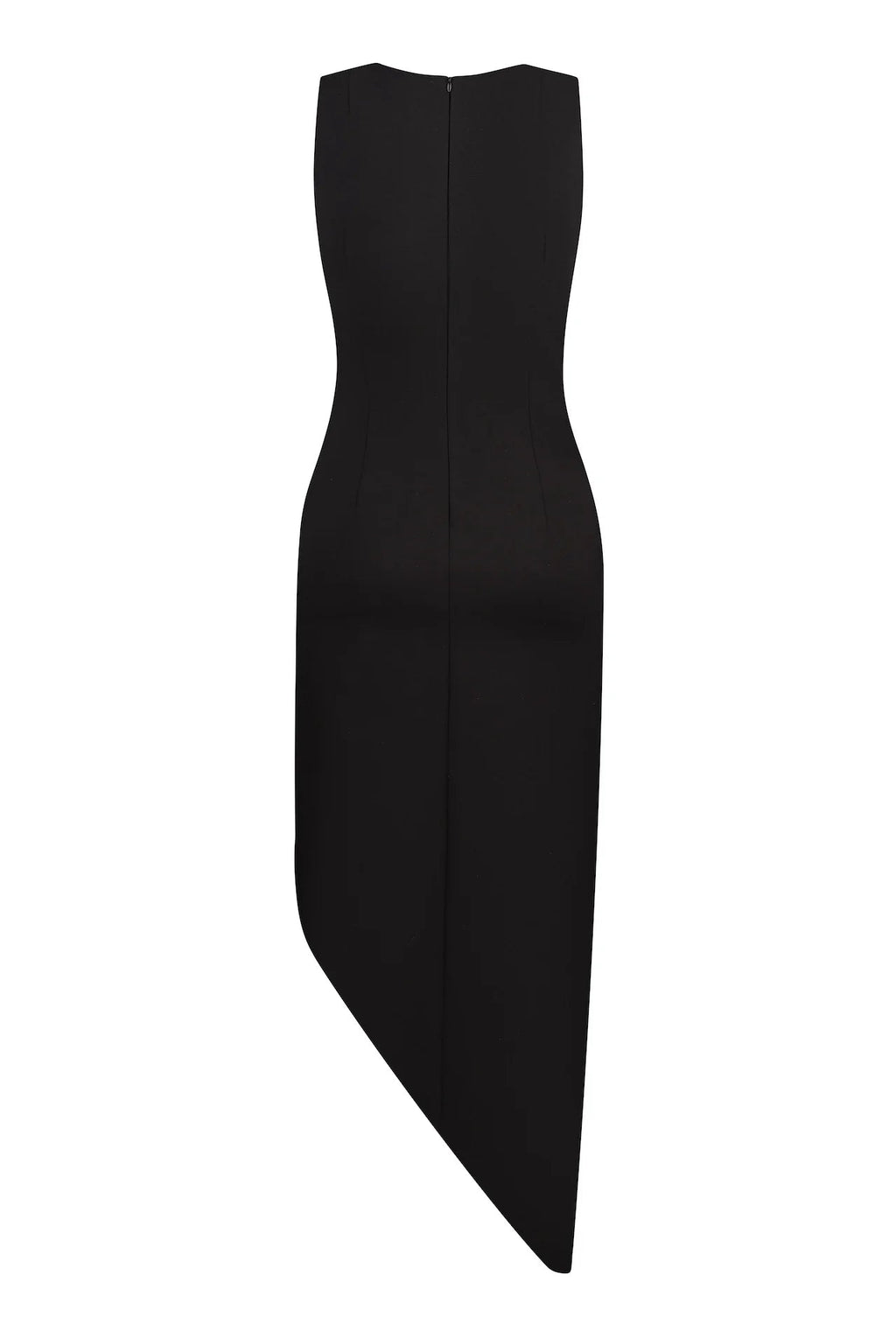 Flowering Girl Women Crystal Rose Detailed High-Slit Black Dress