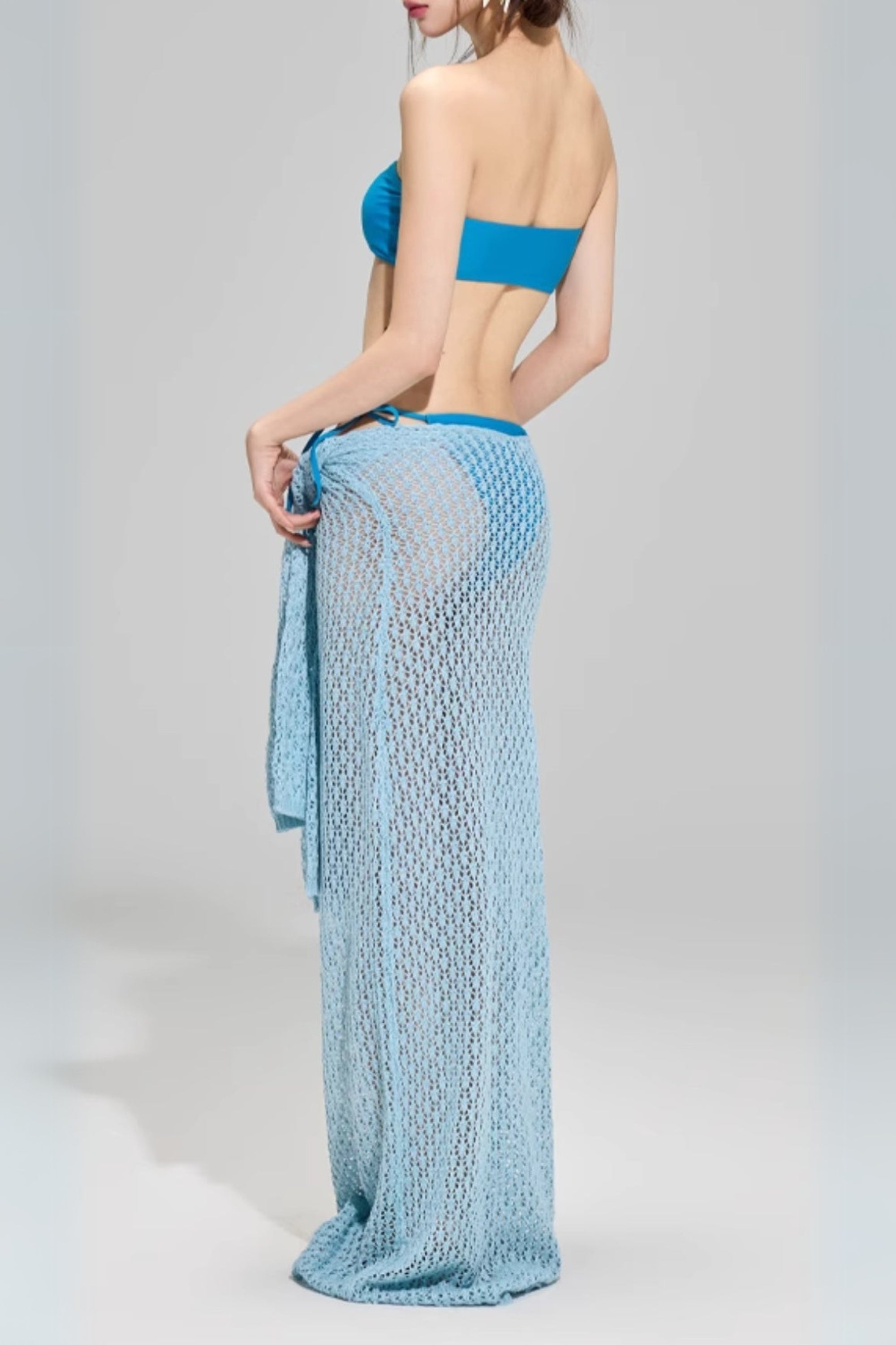 Flowering Girl Women Dillan Blue Flower Three-Piece Swimsuit