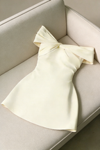 Off-The-Shoulder Twisted Front Mini Dress