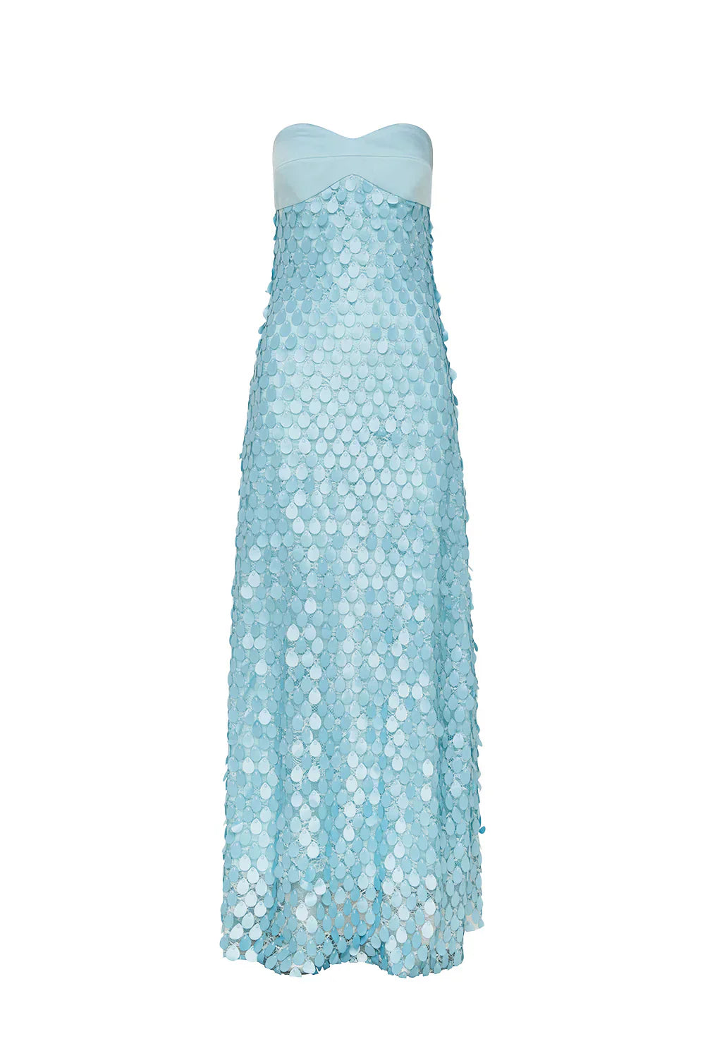 iris Lace sequin backless maxi dress in blue