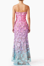 Off-Shoulder Sleeveless Gradient Dress