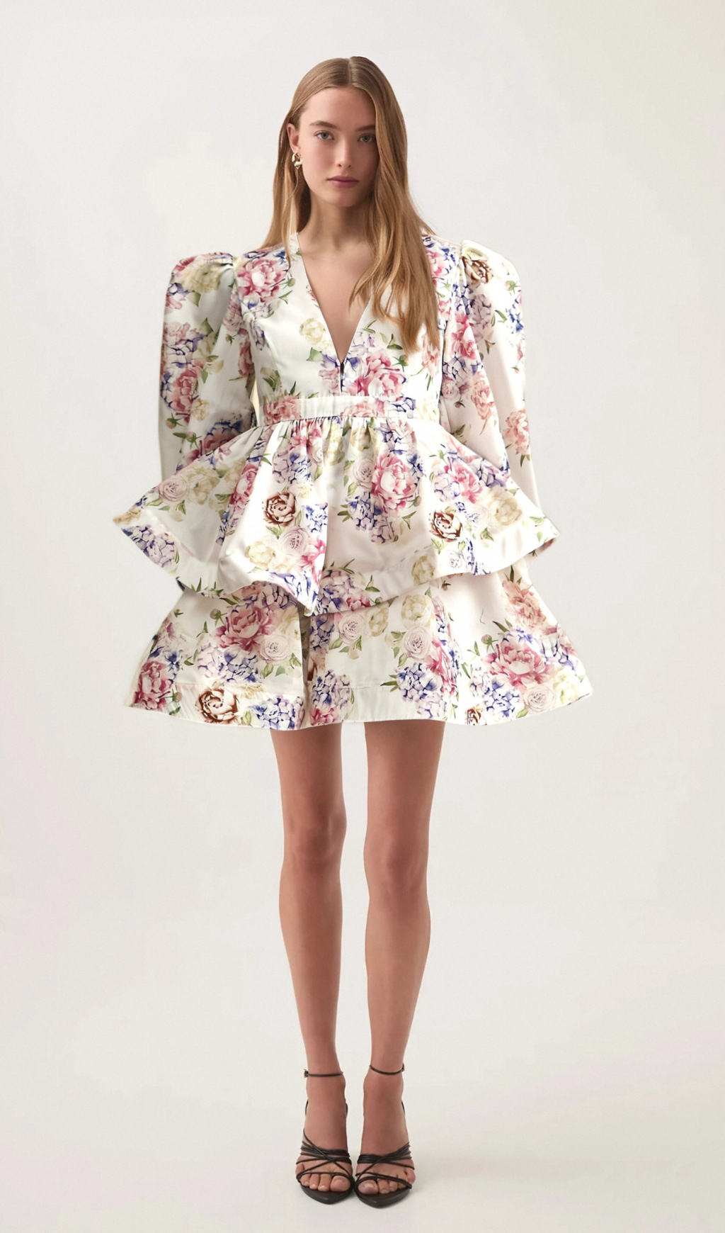 Flowering Girl Women Enora floral-print tiered mini dress
