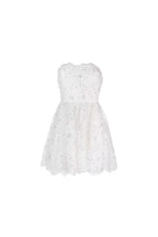 Flowering Girl Women Beaded Sequin Bandeau Mini Dress In White