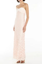 iris Lace sequin backless maxi dress in pink
