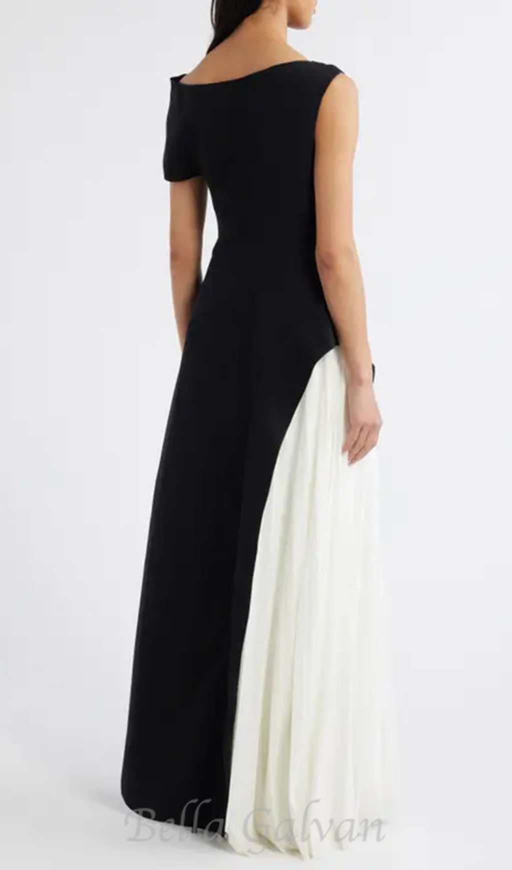 Flowering Girl Women yvette one-shoulder pleated maxi dress in black