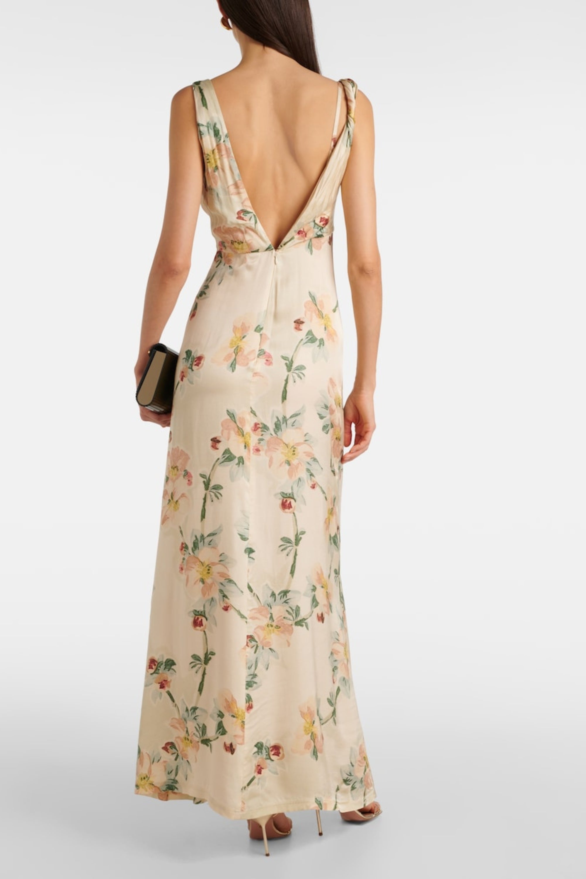 Flowering Girl Women Floral Draped Maxi Dress
