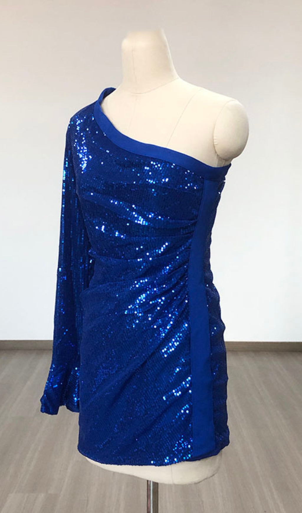 Flowering Girl Women BLUE SEQUIN ONE SHOULDER BODYCON DRESS