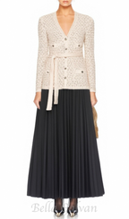 Flowering Girl Women sequin knit v-neck cardigan in beige