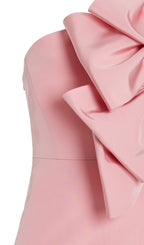 Flowering Girl Women Bow-Detailed Silk Mini Dress In Pink
