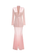 Ilhamp Pink Blazer & Mesh Skirt Set