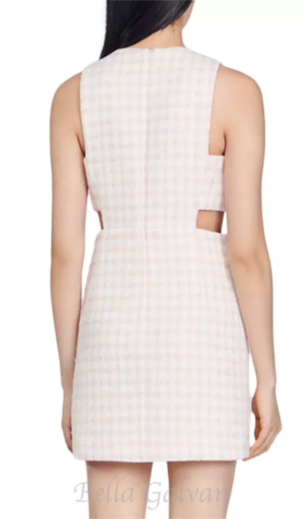 Flowering Girl Women Sleeveless Cutout Pinafore mini Dress in light pink