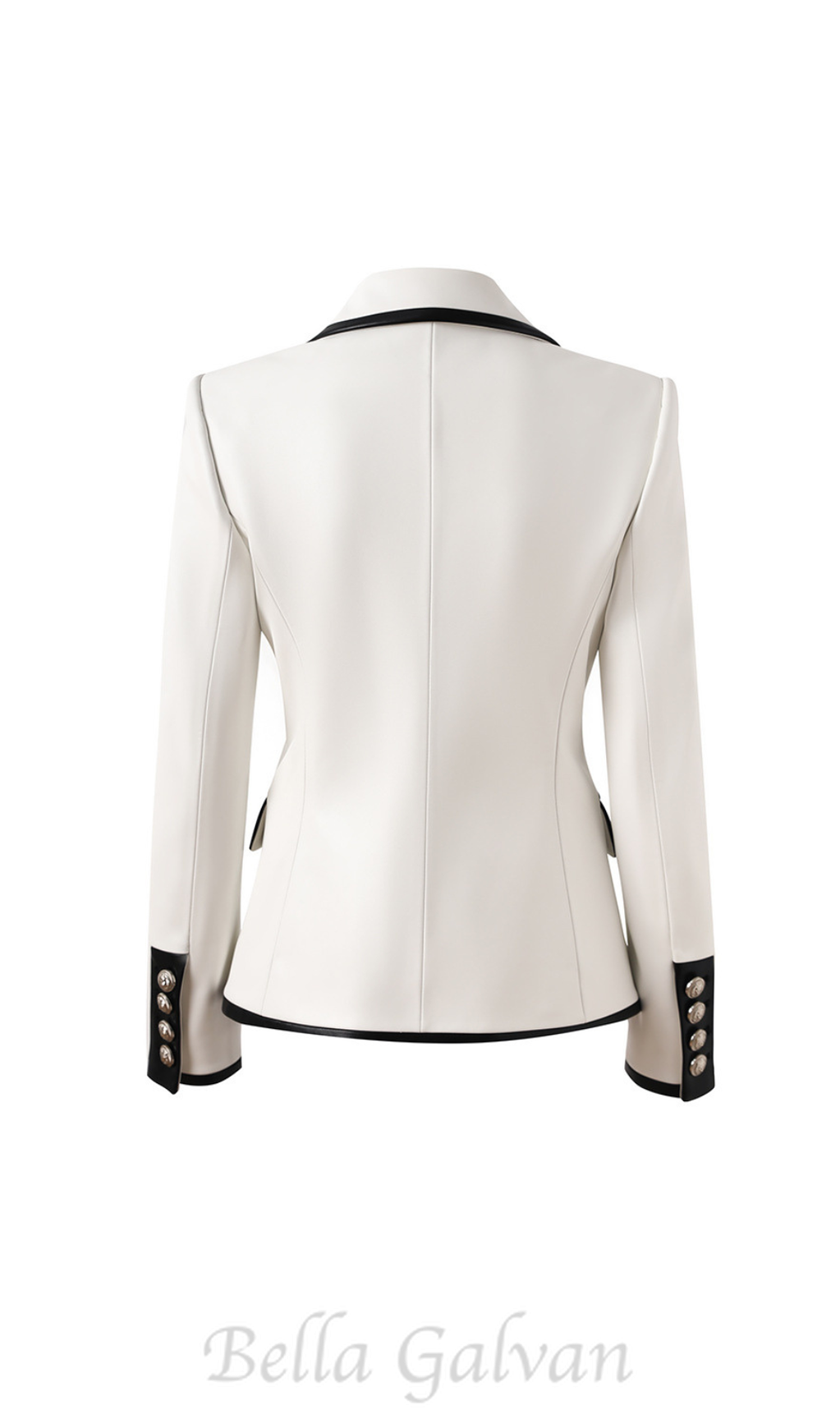 Flowering Girl Women Pu Leather Rhinestone Bottom Blazer in white