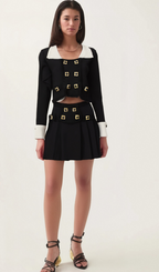 Flowering Girl Women Hermine contrast-color jacket & skirt matching set