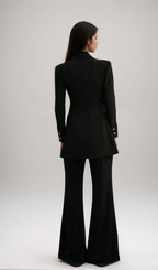 Flowering Girl Women Justine black bowknot cut-out blazer