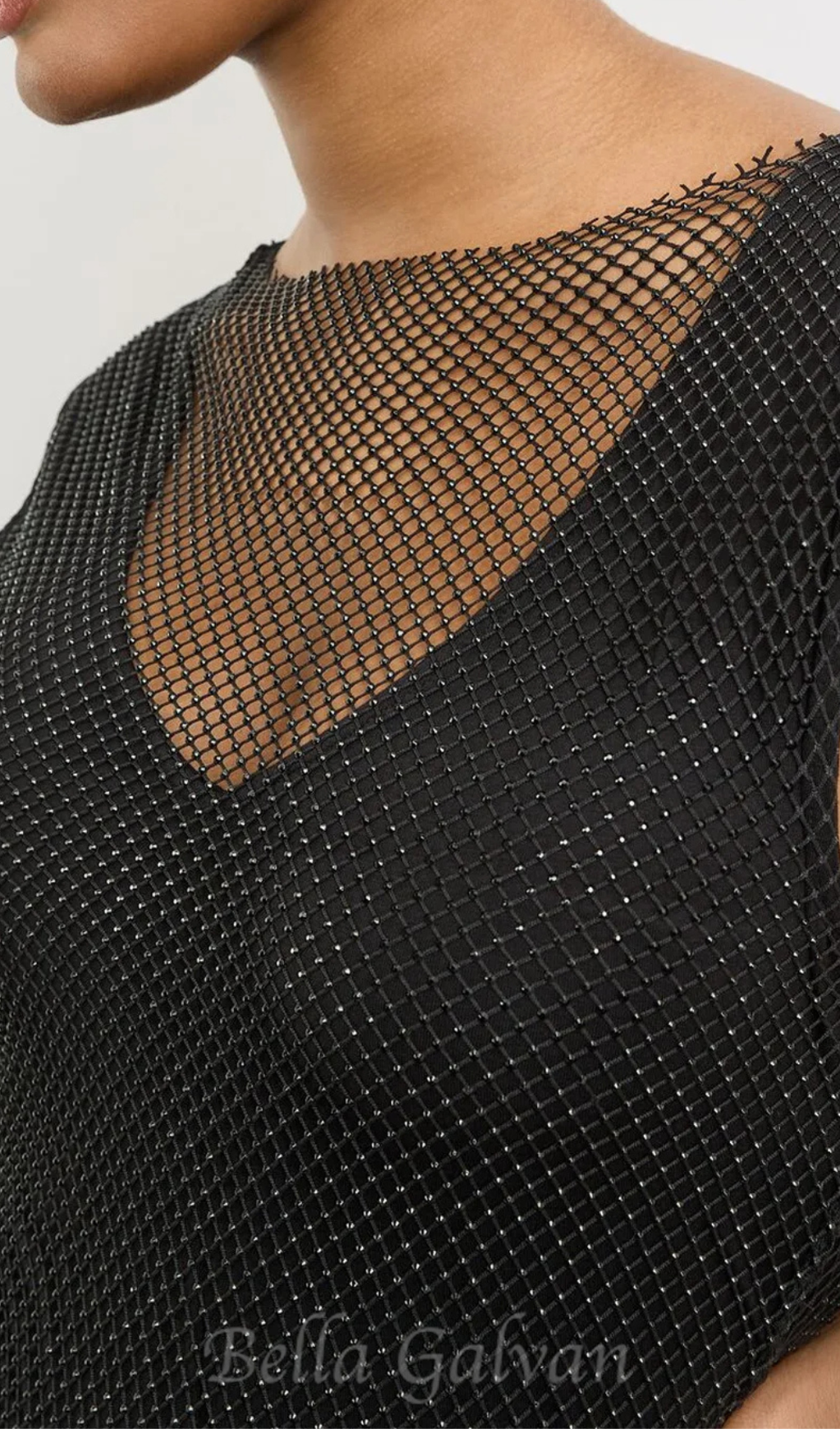 Flowering Girl Women sleeveless mesh shift midi dress in black