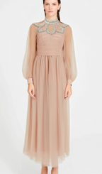 Flowering Girl Women Calixte pink embellished tulle midi dress