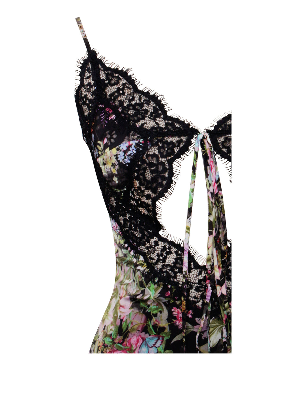 Flowering Girl Women Floral Print Satin Mini Dress With Lace Trim