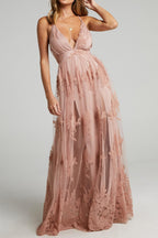 Flowering Girl Women Promenade Maxi Dress In Blush