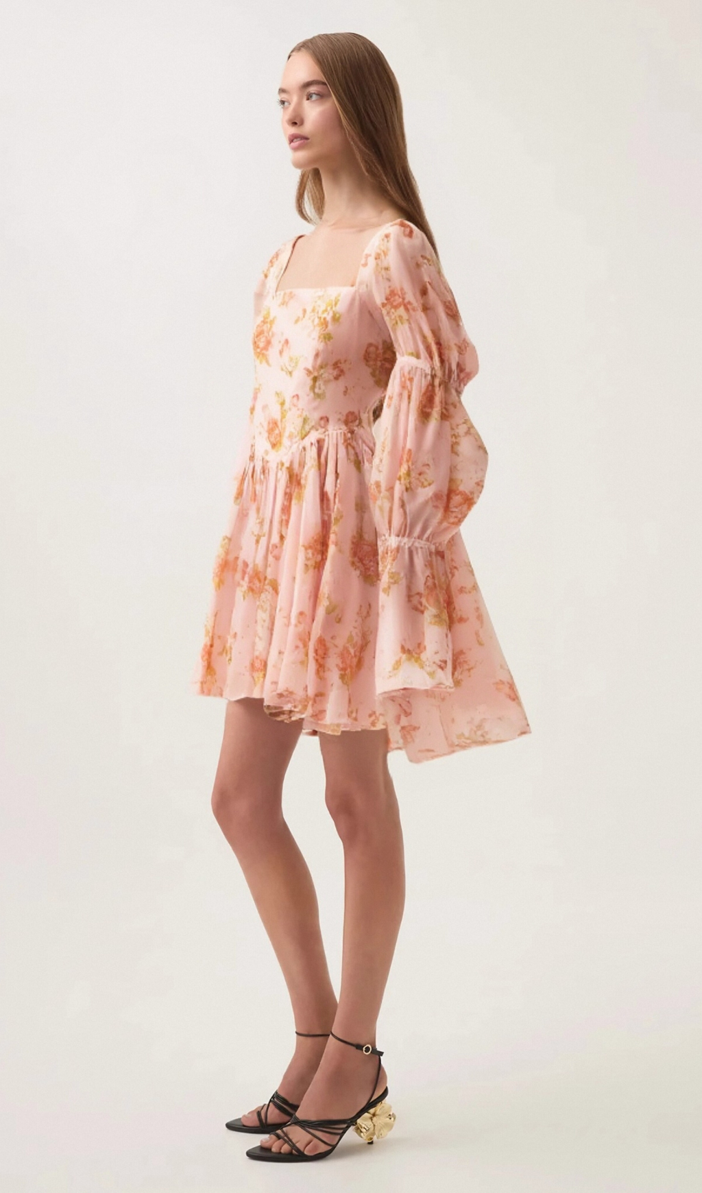 Flowering Girl Women Jeanne pink floral-print pleated mini dress