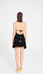 Flowering Girl Women Ariane crystal-embellished scoop-back mini dress