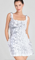Flowering Girl Women WHITE FLOWER MINI DRESS