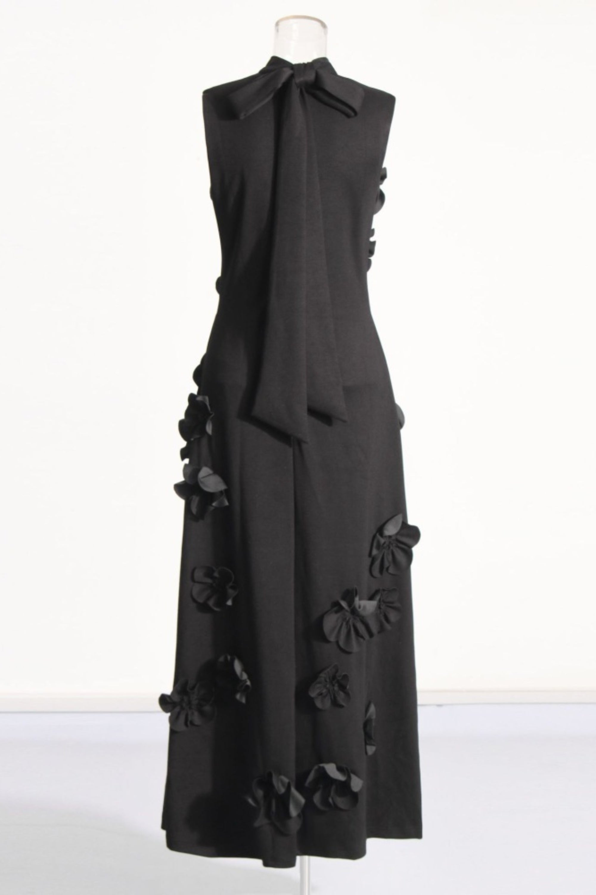 Flowering Girl Women Annona Black Flower Embellished Maxi Dress