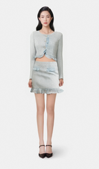 Flowering Girl Women Viviane ruffled tweed blazer & skirt matching set