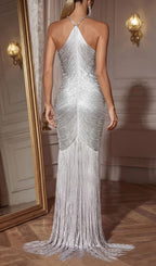 Bluma Halterneck Diamond Fringe Maxi Dress