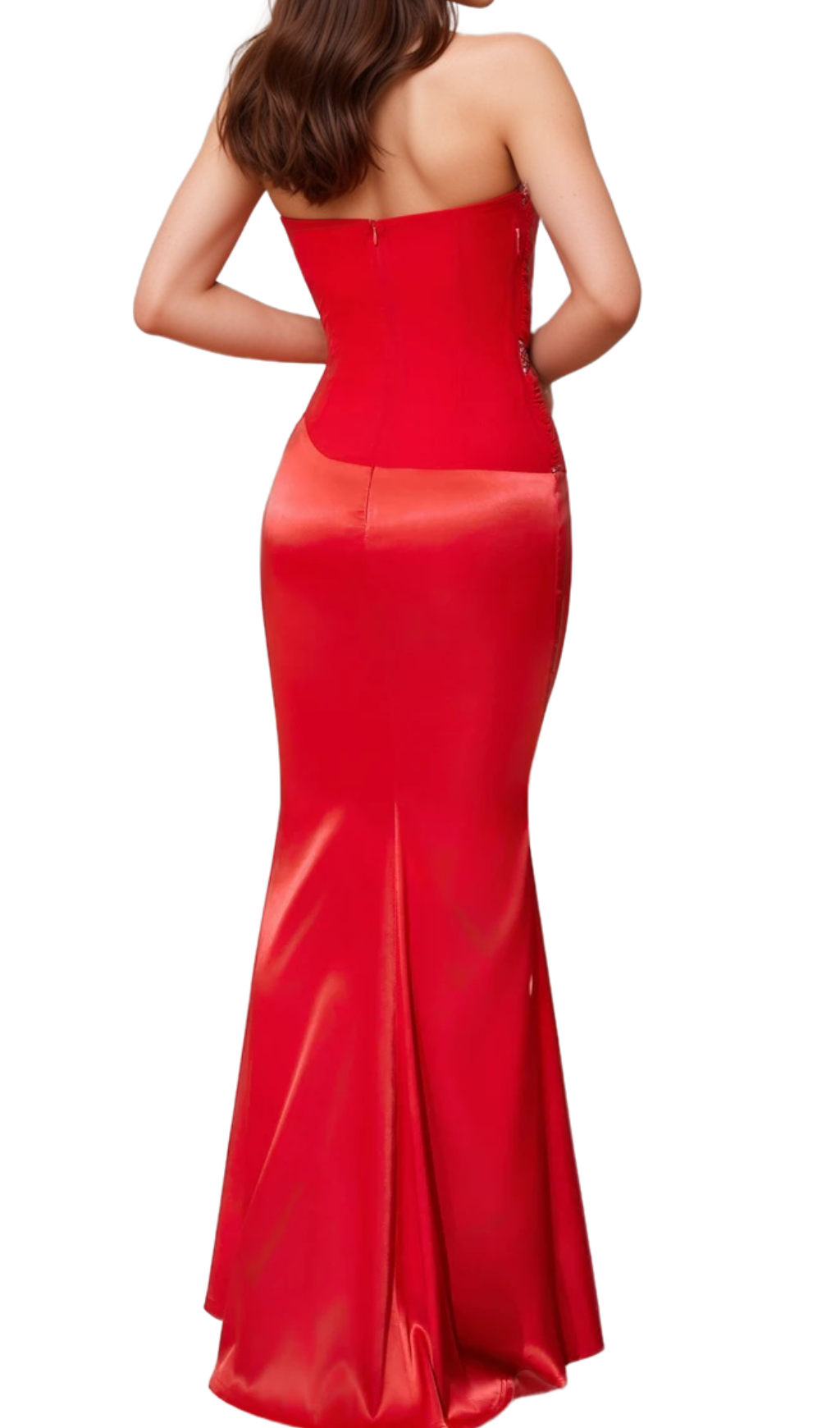 Flowering Girl Women audrey sequin embellished strapless bodycon maxi dress in red