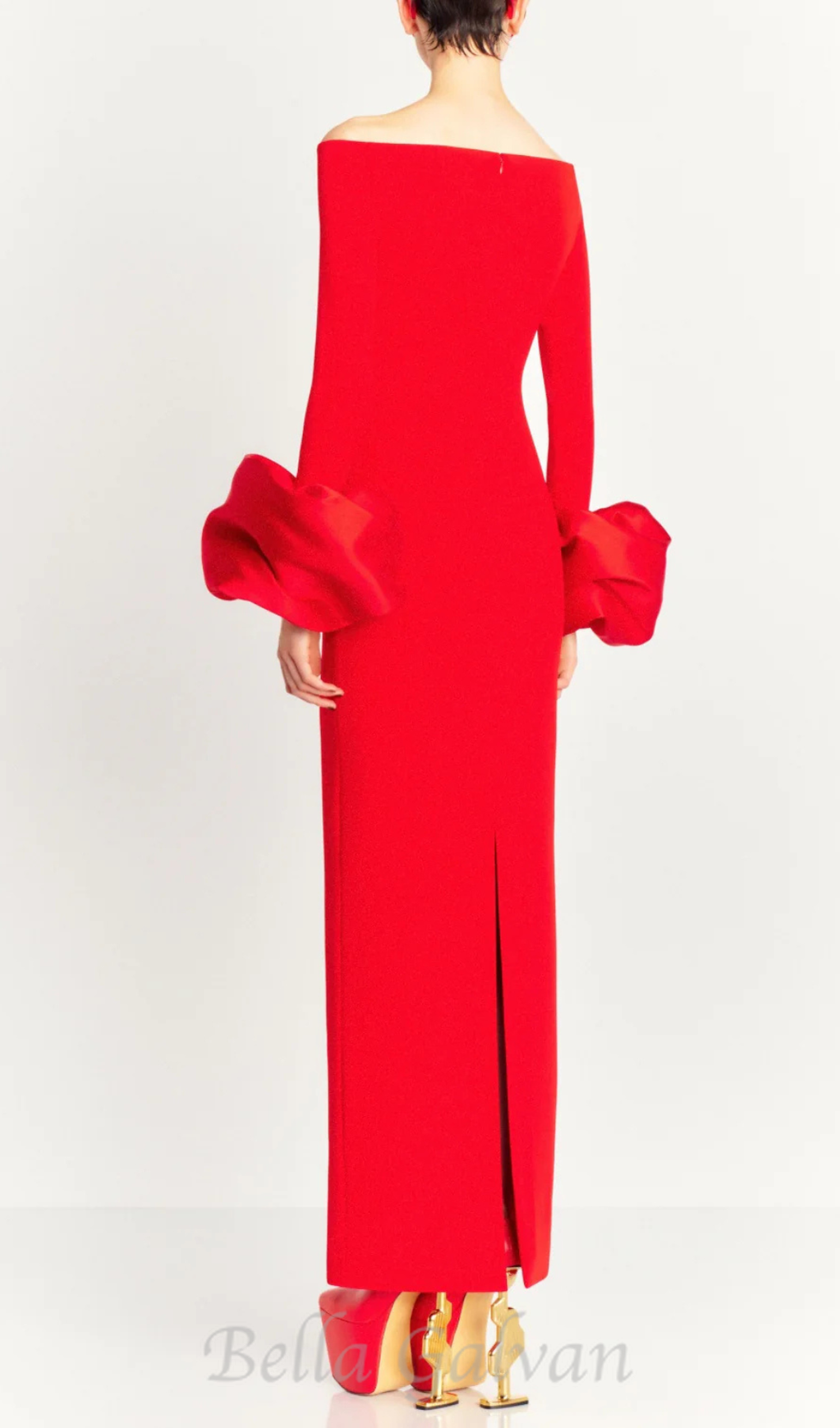 Flowering Girl Women Olindan Off Shoulder Maxi Dress in Red