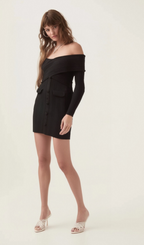 Flowering Girl Women Alice off-shoulder ribbed-knit mini dress