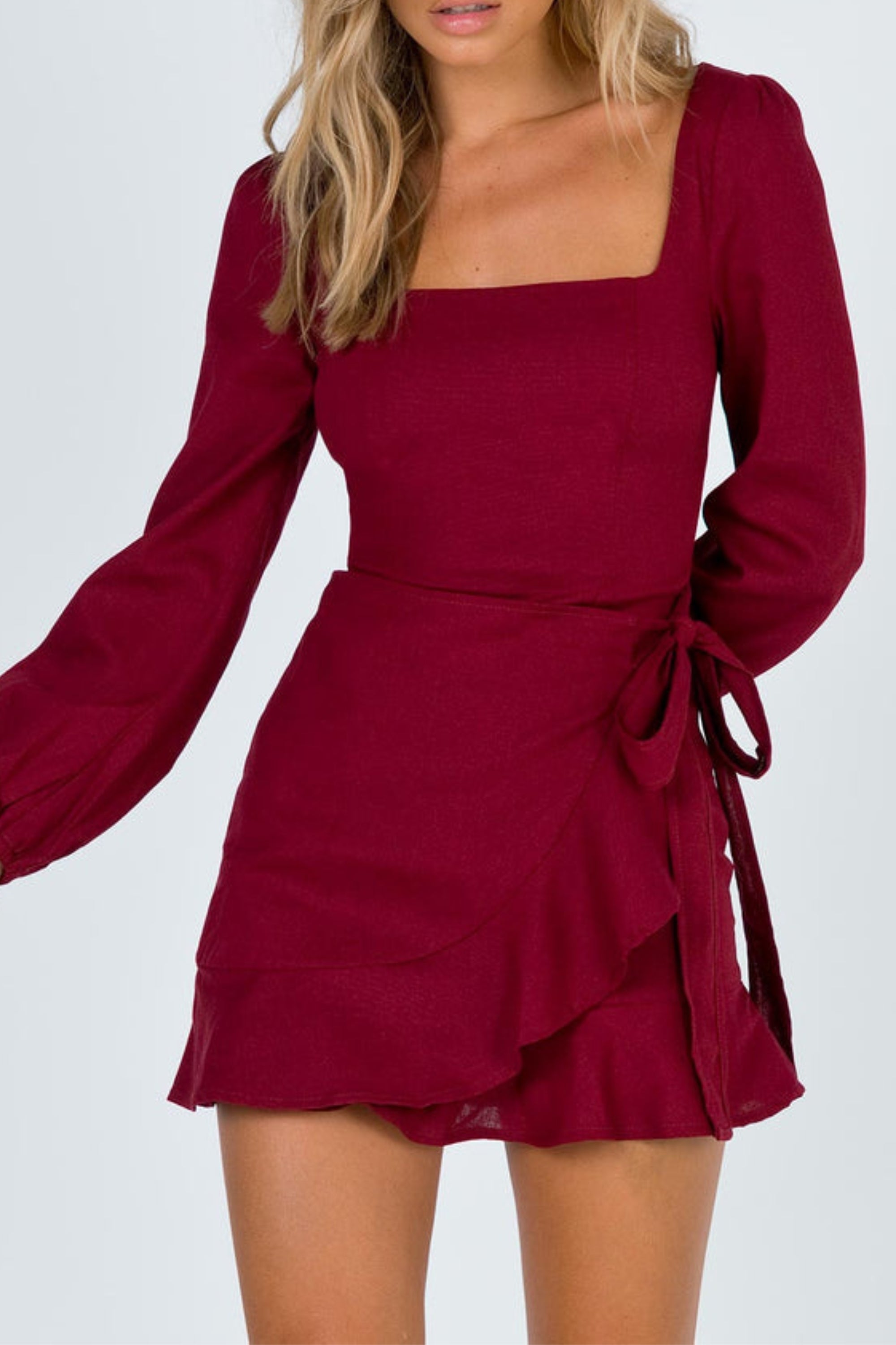 Flowering Girl Women Long Sleeve Villa Mini Dress