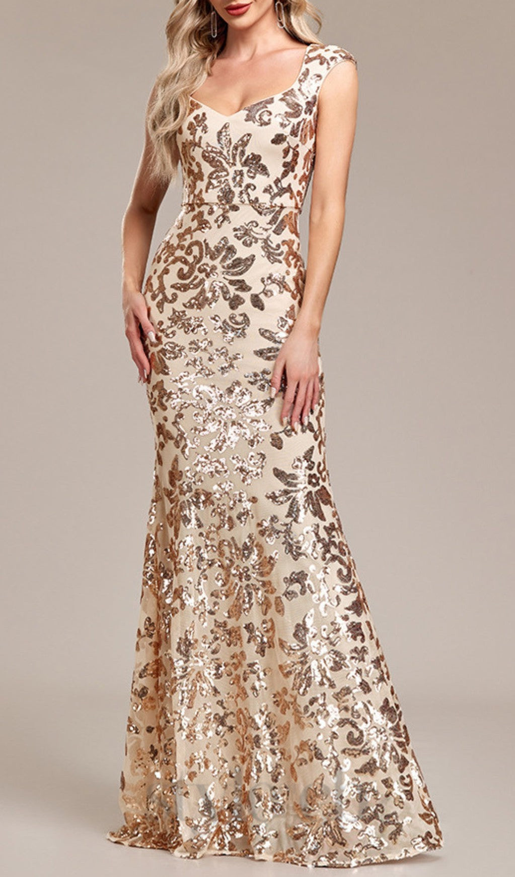 Flowering Girl Women Arzilla Sequin Gown In Gold