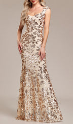 Flowering Girl Women Arzilla Sequin Gown In Gold